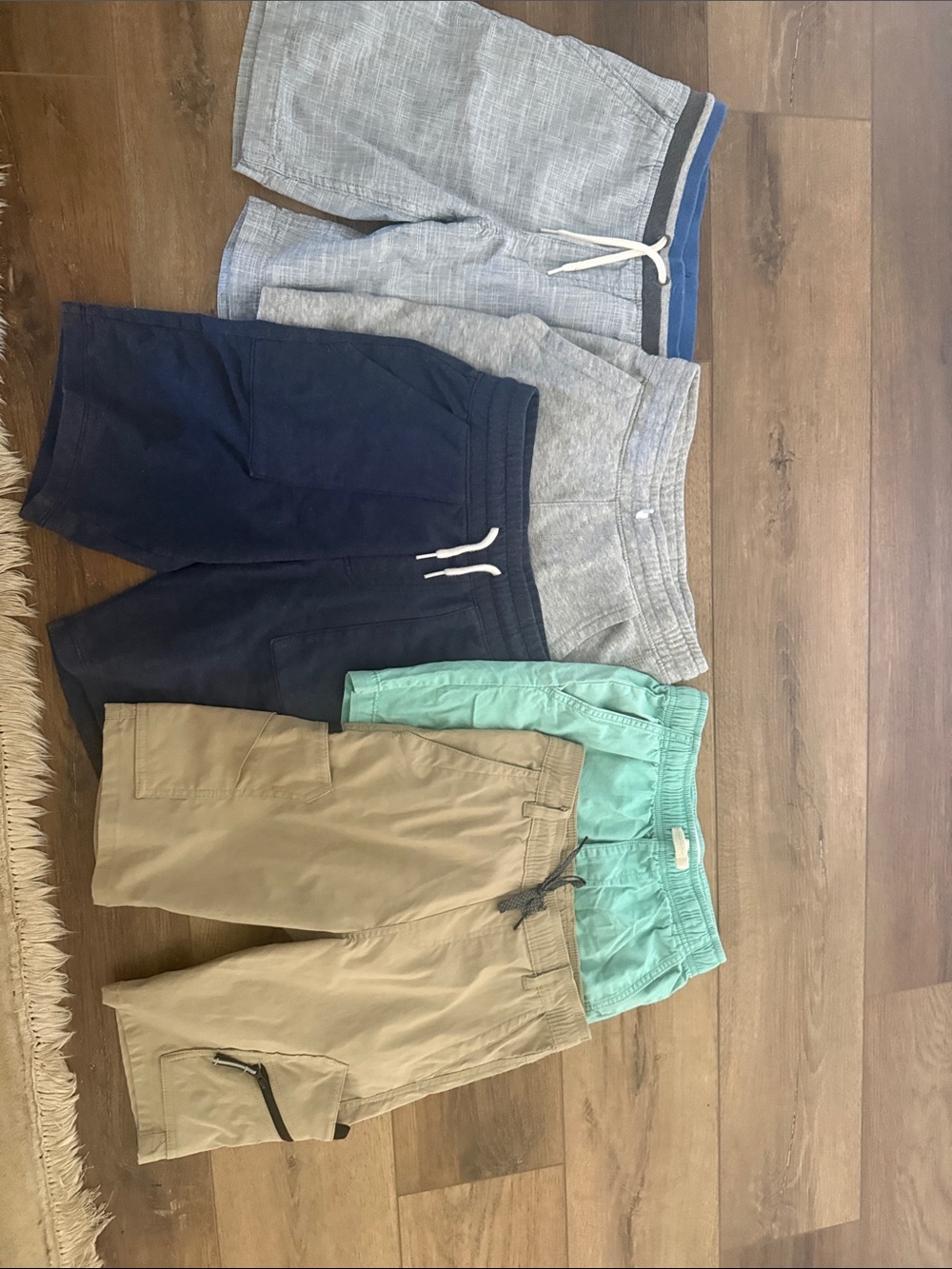 Kids Casual Shorts Pack - Navy, Gray, Light Blue, Mint, Khaki